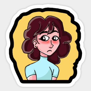 Girl in emotion Sticker